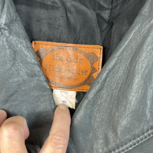 Vintage The Olde Hide House Women’s long leather coat size medium - Picture 7 of 14